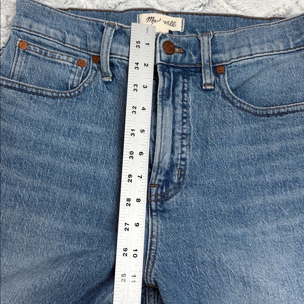 Madewell the perfect vintage Jean with raw hem ankle length medium wash size 28 - Picture 7 of 11